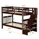 preview thumbnail 34 of 36, Contemporary Modern Style Twin Over Twin Bunk Bed with Storage Staircase,Solid Wood Bed with Full-Length Guardrail