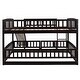 preview thumbnail 21 of 42, Contemporary Modern Style Full Over Full Low Bunk Bed,Solid Wood Bed with Fence and Ladder for Kids,Versatile Bunk Bed