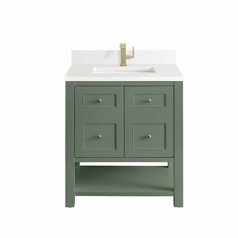 James Martin Vanities 330-V30-1WZ Breckenridge 30" Free Standing - Smokey Celadon - Steel Finish