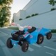 preview thumbnail 16 of 73, Electric 6V ATV Ride-On Car with Trailer, Bluetooth, Music, and Power Display, Vehicle Toy for 3-6 Years Boys and Girls Blue