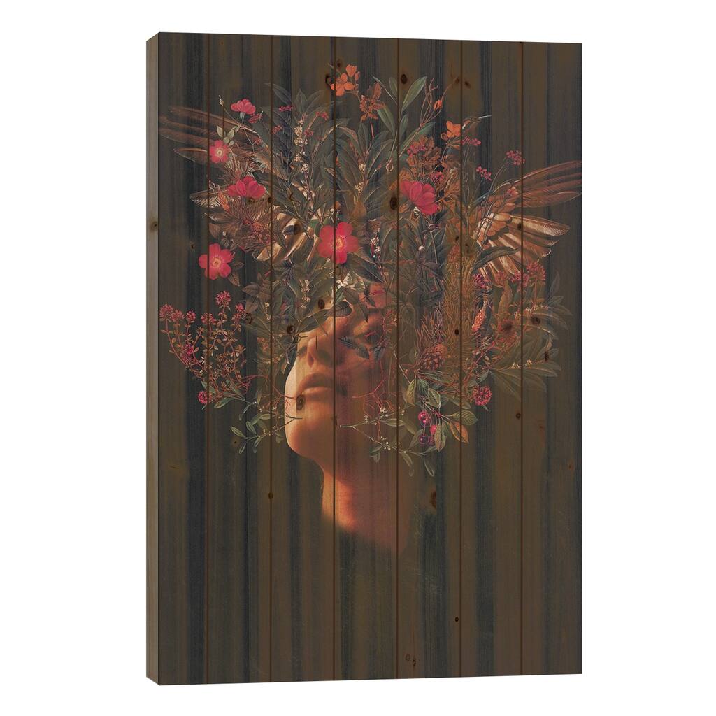 Kissing Rosa Print On Wood by Frank Moth - Multi-Color