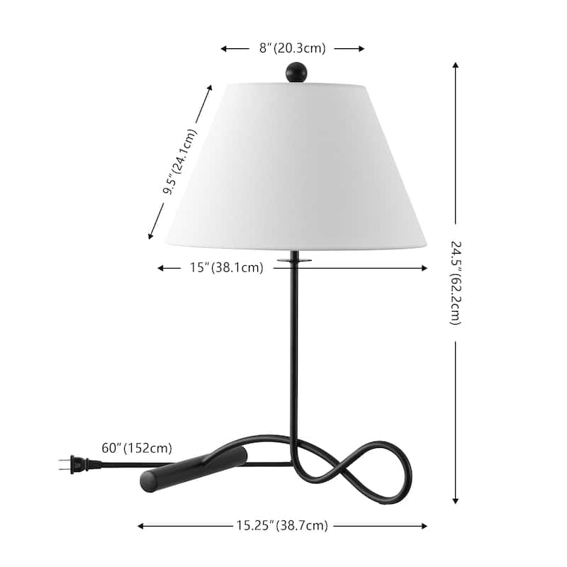 SAFAVIEH Lighting Sami, 25-inch, Metal Table Lamp - 15"W x 15"D x 25"H