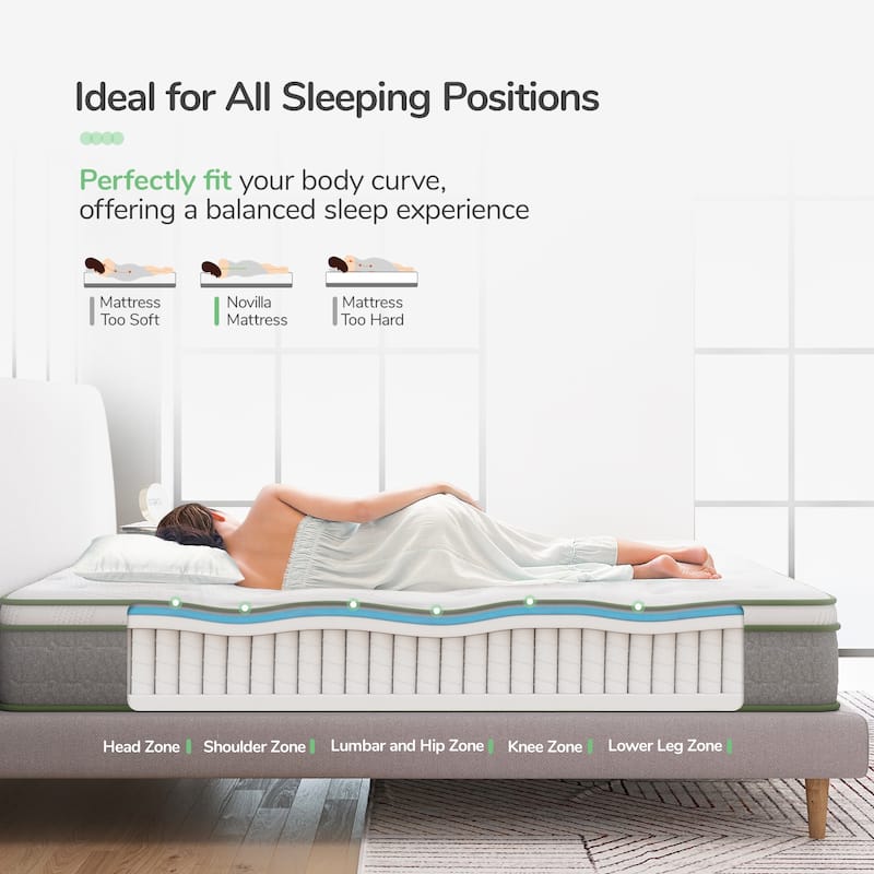 Novilla 10-inch Gel Memory Foam and Innerspring Hybrid Mattress