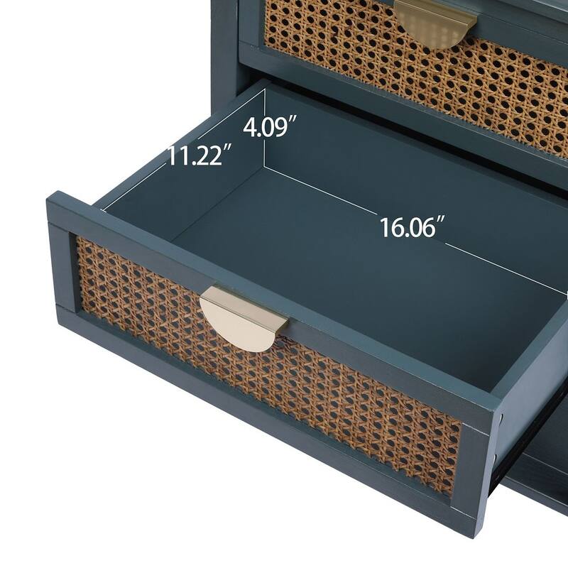 Modern Natural Rattan Nightstands With 2/3 Drawers