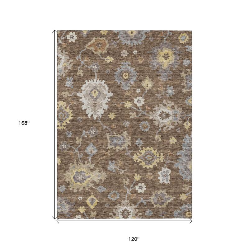 HomeRoots Floral Traditional Rectangle Outdoor Rug