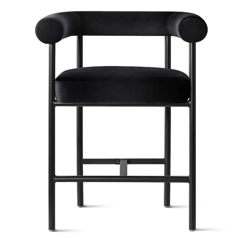 24" Seat Height Velvet Counter Stools (Set Of 2)