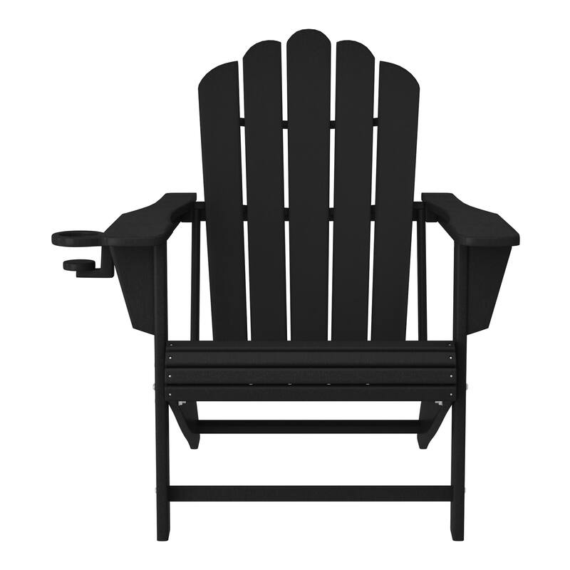 Aderson Outdoor Poly Adirondack Chairs with Cupholders (Set of 4)