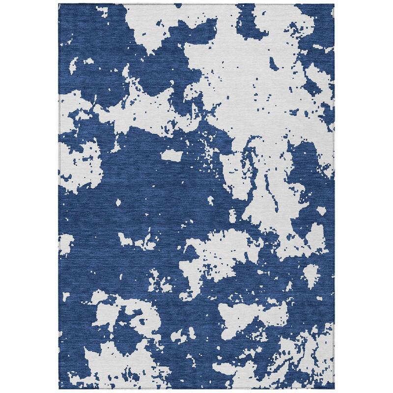 Machine Washable Indoor/ Outdoor Chantille Abstract Rug