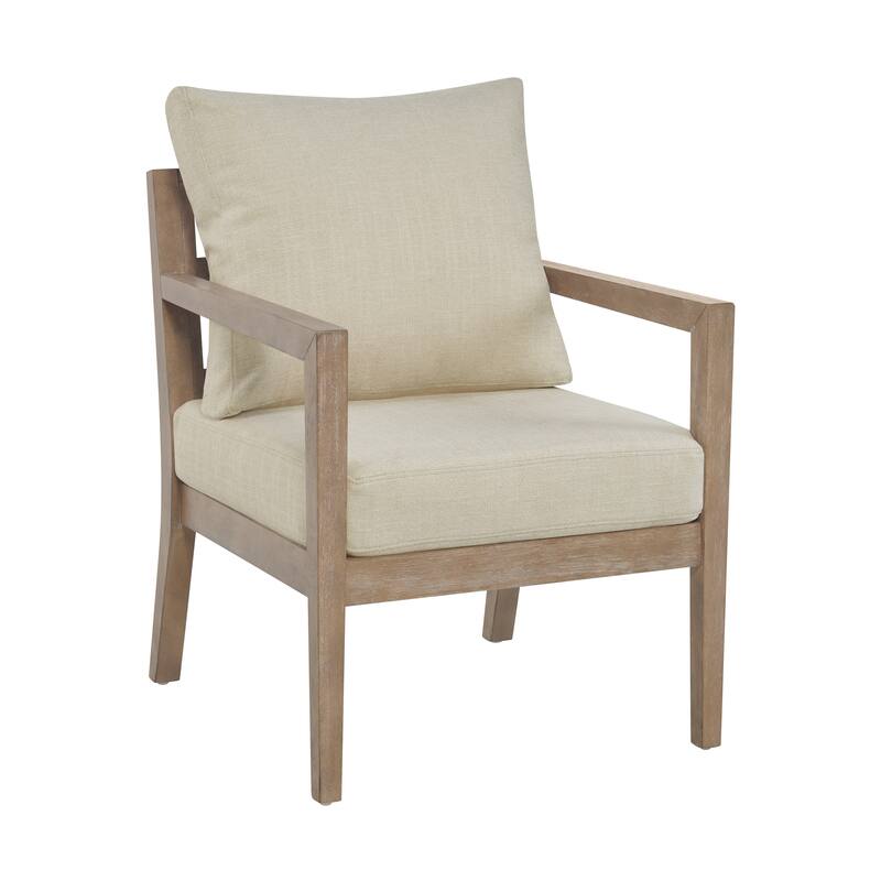 Madsen Natural Wood Frame Upholstered Accent Chair