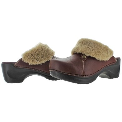Leather Fur Lined Clogs 