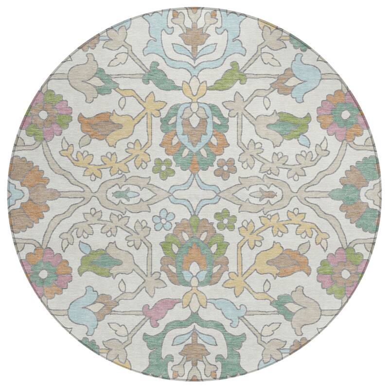 Machine Washable Indoor/ Outdoor Traditional Blanca Chantille Rug