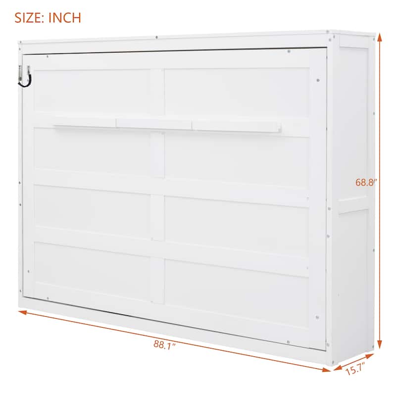 Roomfitters Full/Queen Size Murphy Bed Wall Bed with Space-Saving Fold Down Design, Modern Platform Bed Frame