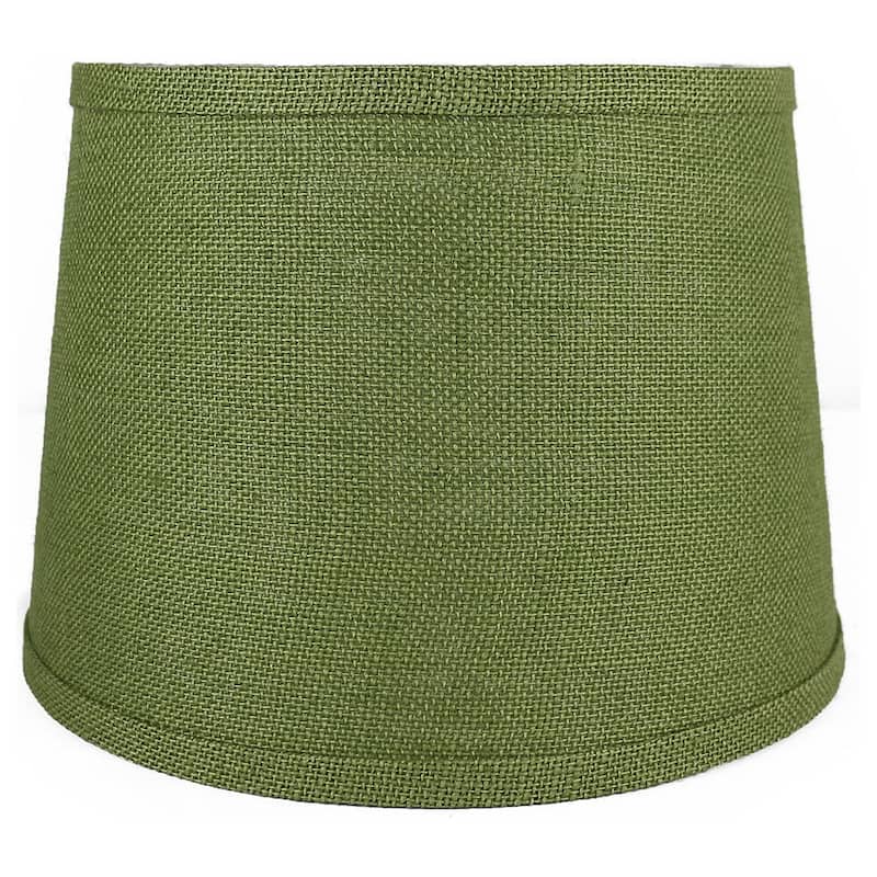 French Drum Burlap Lampshade, 12" to 16" Bottom Size - 12" - Khaki Green