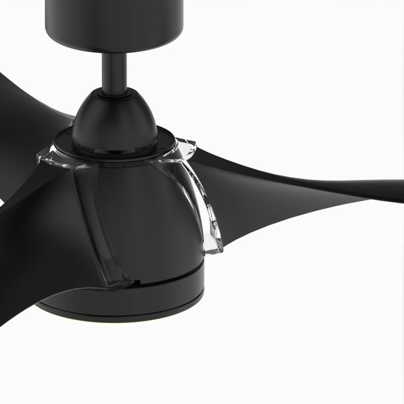 Fanimation Klear 56 inch Indoor/Outdoor Smart Ceiling Fan with LED CCT Select Light Kit and Remote - Black