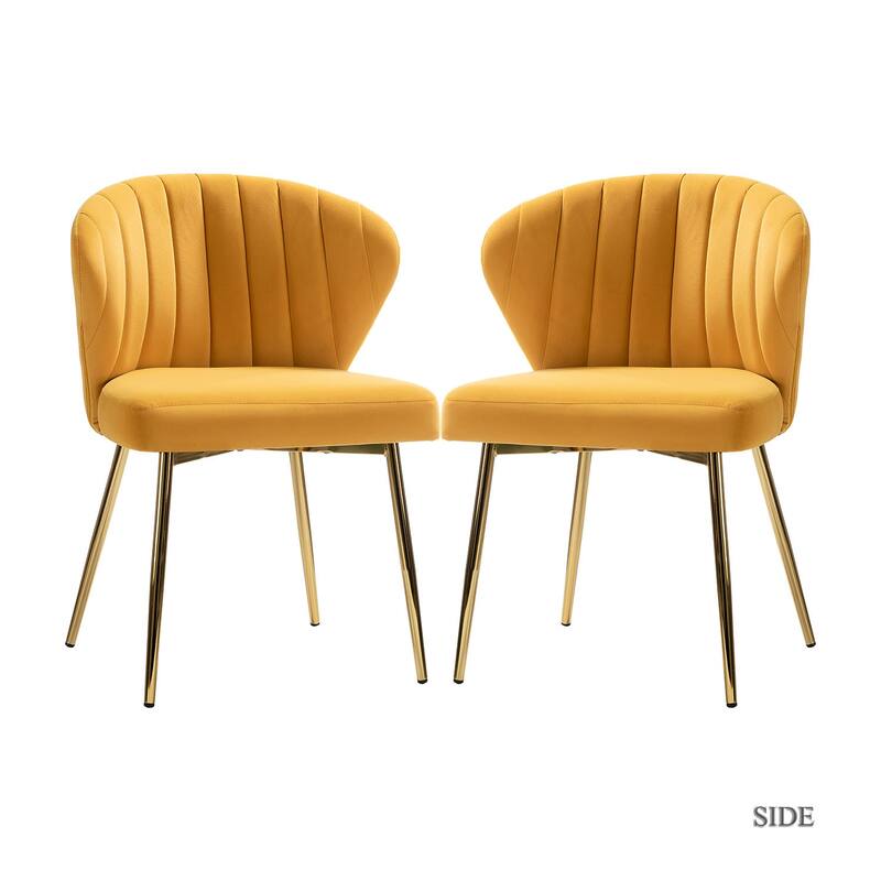 Barbara Contemporary Upholstered Side Chair with Small Base Set of 2 by HULALA HOME