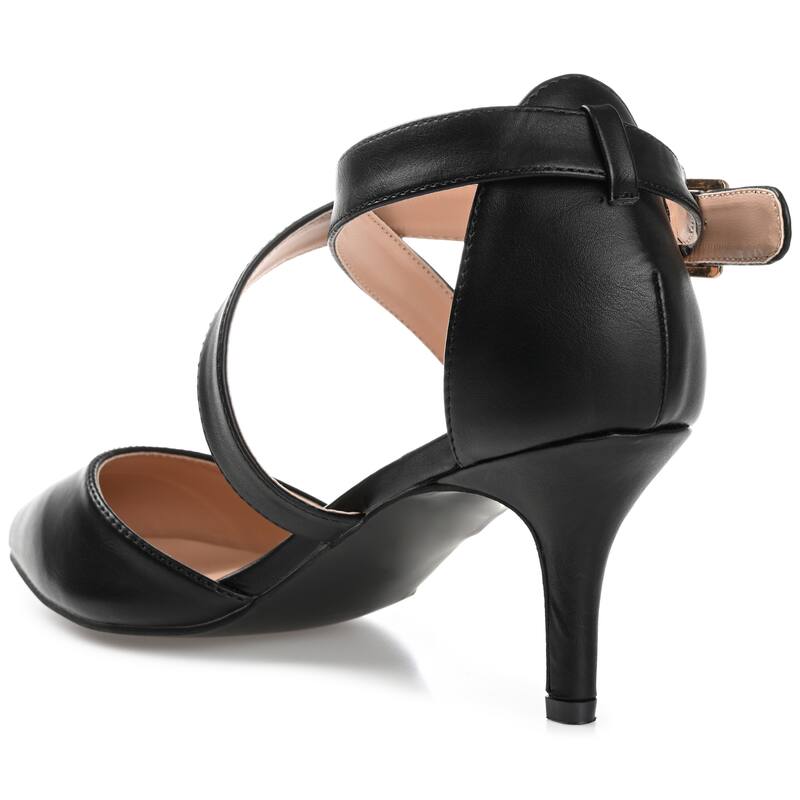 Journee Collection Women's Riva Pointed Toe Mid Heel Pumps