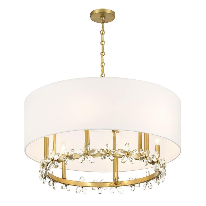 Savoy House 7-4368-6 Dahlia 6 Light 30" Wide Crystal Drum Chandelier