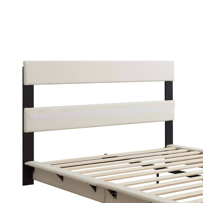 Floating Bed Frame Low Profile Bed Upholstered Platform Bed