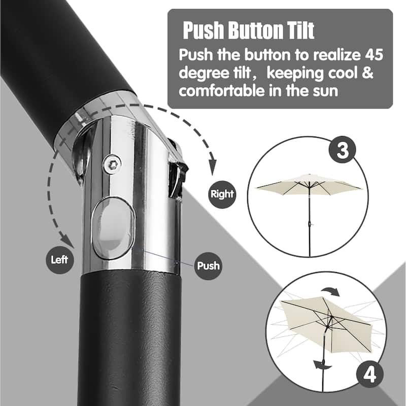 Ainfox 9ft Outdoor Patio Umbrella Without Base for Garden, Patio, Swimming Pool