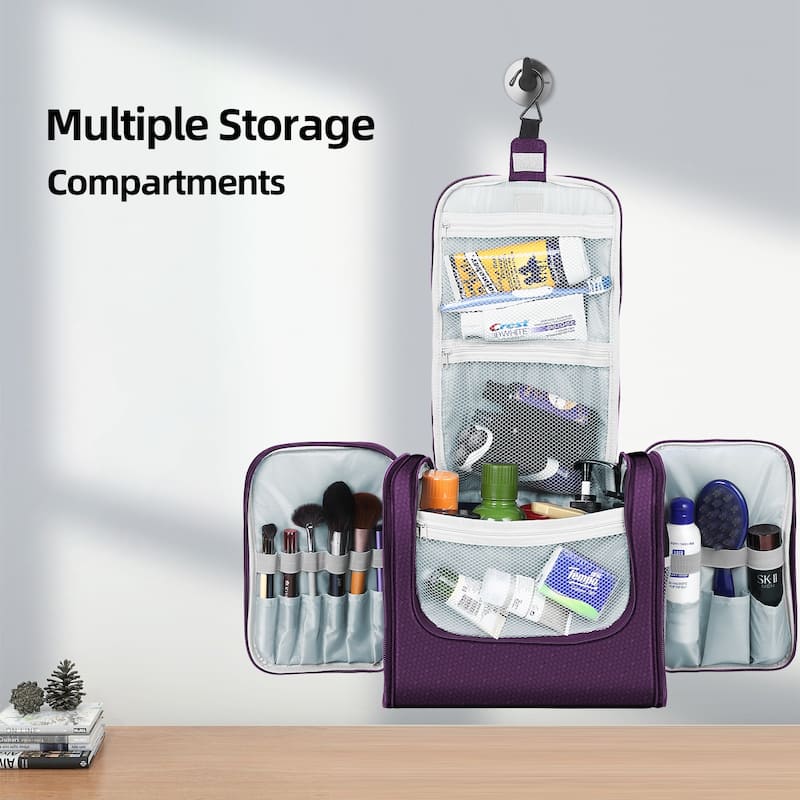 Extra Large Hanging Toiletry Bag for Travel & Daily Use, Water-Resistant Dopp Kit for Makeup, Shaving, Toiletries