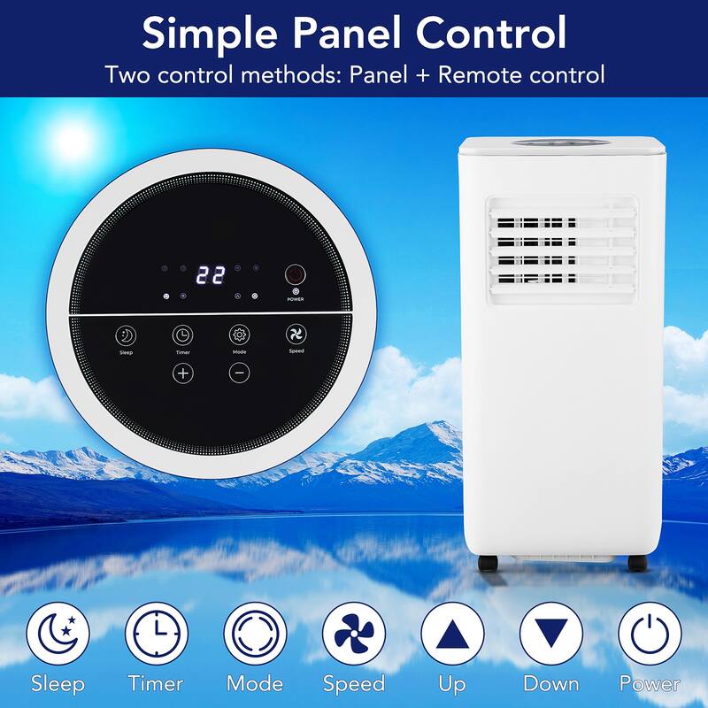 10000BTU Portable Air Conditioner with Remote Control, Energy-Efficient Cooling for 450 Sq.Ft