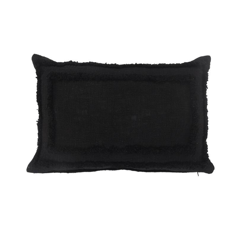 Sevita Modern Tufted Solid Black Throw Pillow