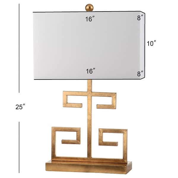 SAFAVIEH Lighting 24-inch Gold Greek Key Table Lamp (Set of 2)