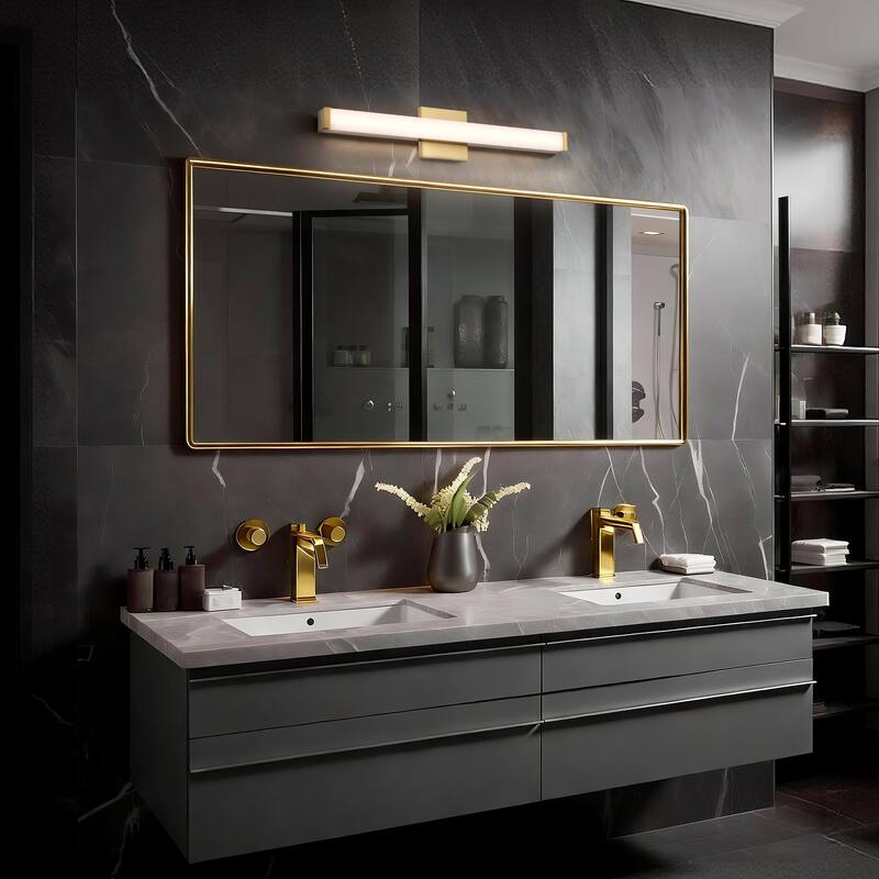 Modern Integrated LED Vanity Light Bar - 6 Variants (24in/30in, Matte Black/Brushed Nickel/Gold), 3000K, Damp Rated for Bathroom