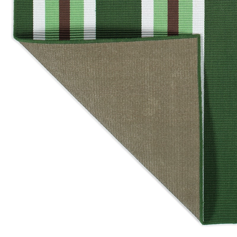 Voavah Green Hand-Made Flatweave Indoor/Outdoor Area Rug