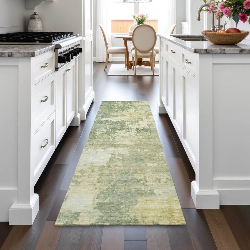 Machine Washable Indoor/Outdoor Contemporary Blend Chantille Rug