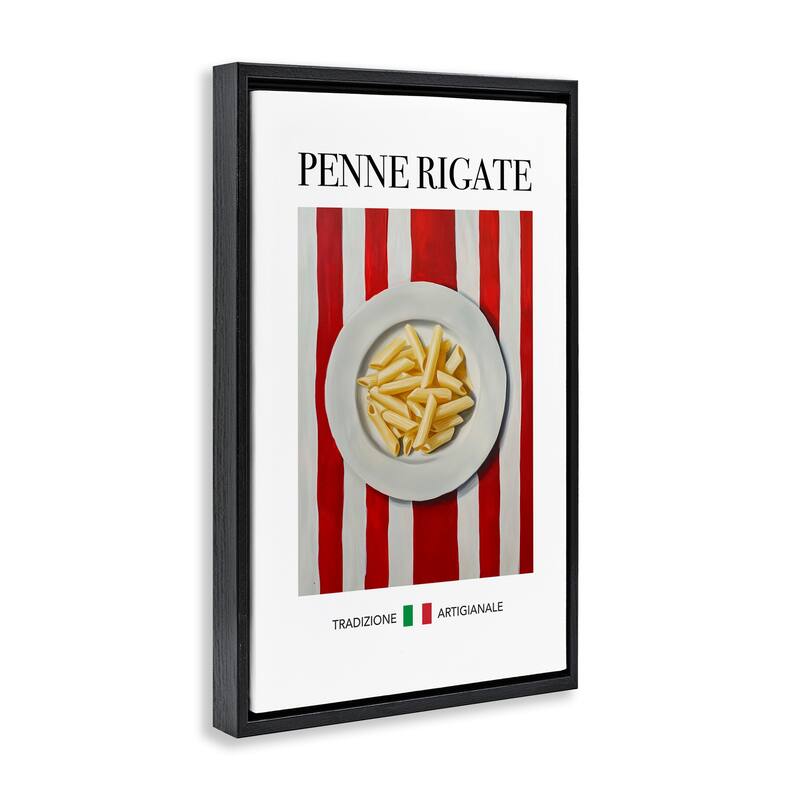 Stupell Traditional Penne Rigate Pasta Framed Floater Canvas Wall Art Design By Andreas Magnusson