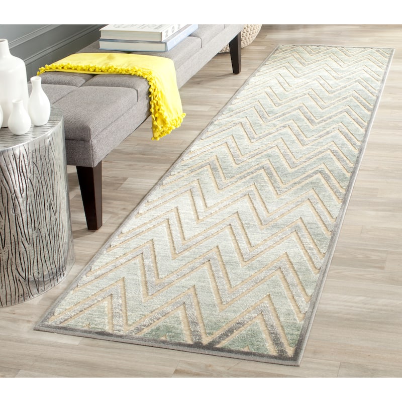 SAFAVIEH Paradise Darinka Modern Viscose Rug - 2'2" x 8' Runner - Grey/Multi