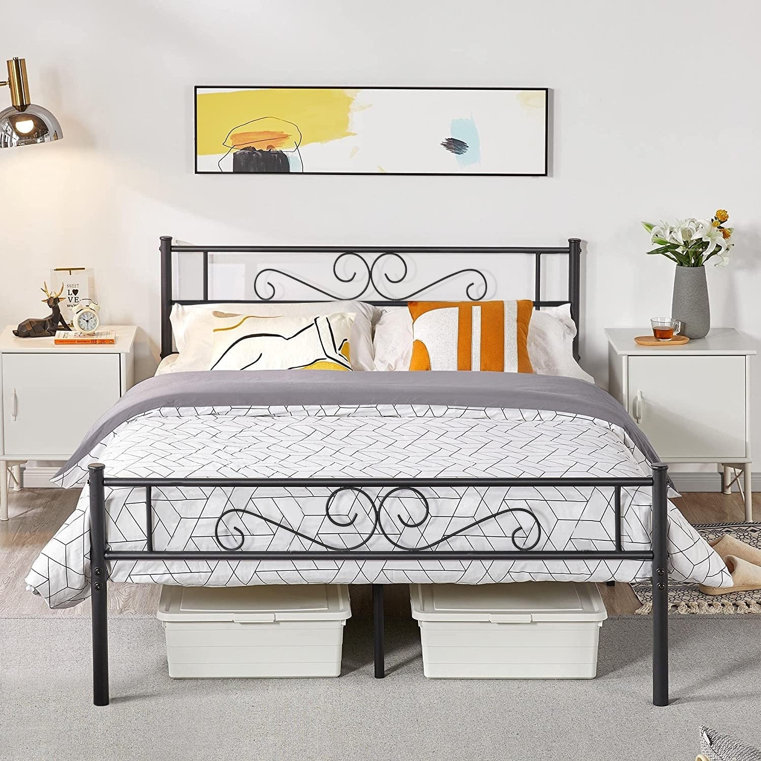 VECELO Modern Platform Bed Frame Twin/Full/Queen Size No Need for Box Spring Metal Bed frame