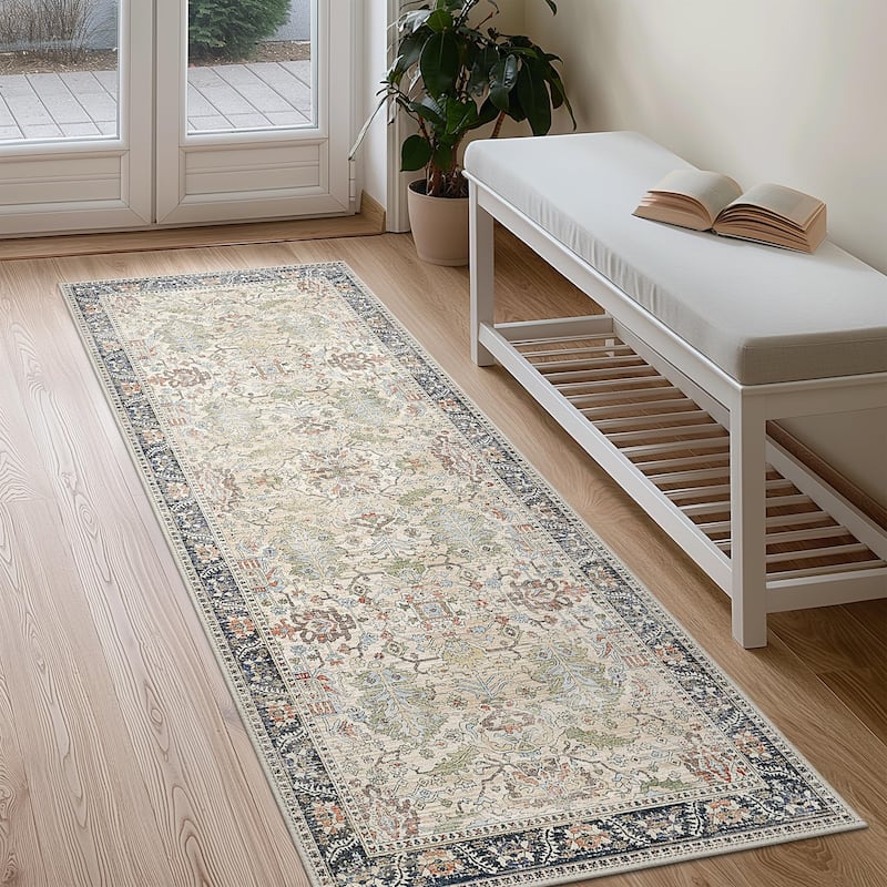 Mcow Modern Machine Washable Low Pile Lightweight Soft Print Area Rugs