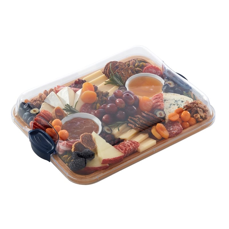 Farberware Build-a-Board Charcuterie Board with Lid, 11x14 In, Bamboo-Navy