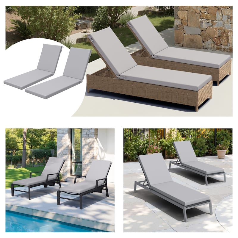 Outdoor Patio Chaise Lounge Cushion with Sunbrella