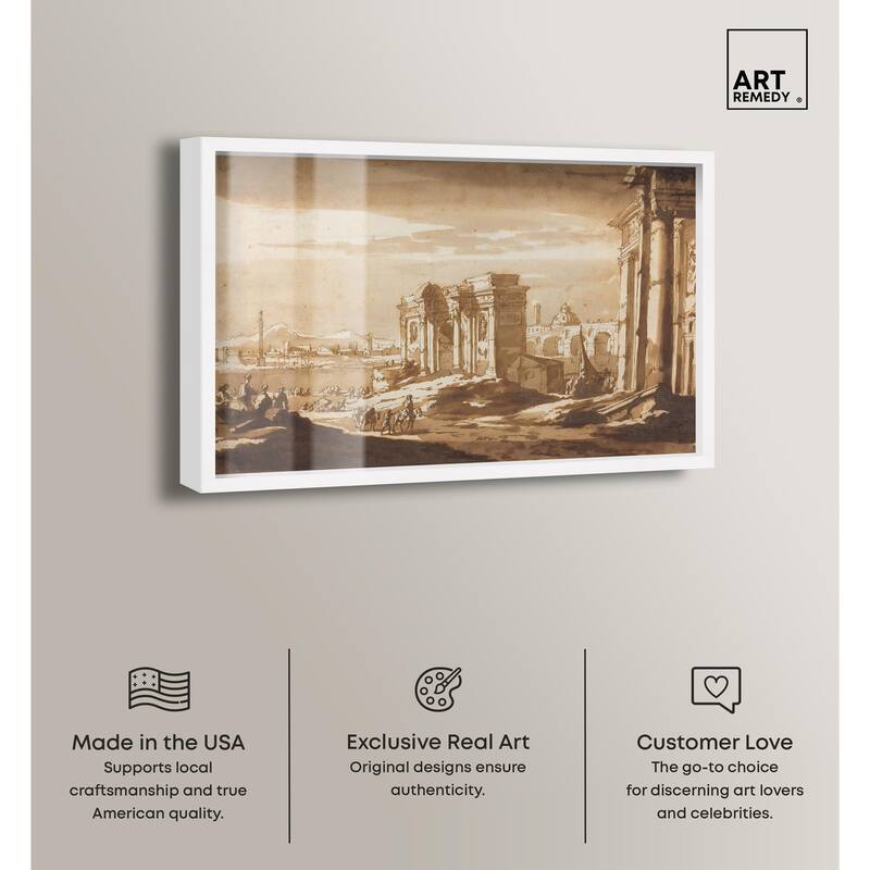 Capriccio View of Roman Ruins Shadowbox by Art Remedy
