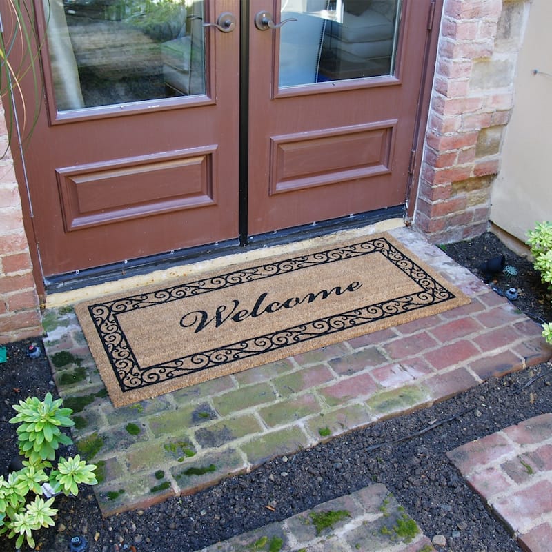 Rubber-Cal "Coir Double Wide Door Mats" - 2 Double Doormats - 24" x 57"