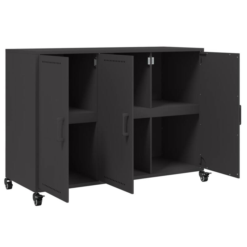 vidaXL Sideboard Black Cold-rolled steel Medium Cabinet Rectangular - 15.4 x 39.6 x 28.3
