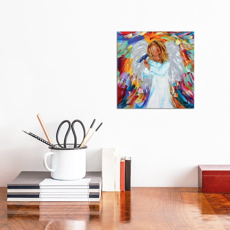 iCanvas "Angel And Bird" by Karen Tarlton Canvas Print - 12x12x0.75
