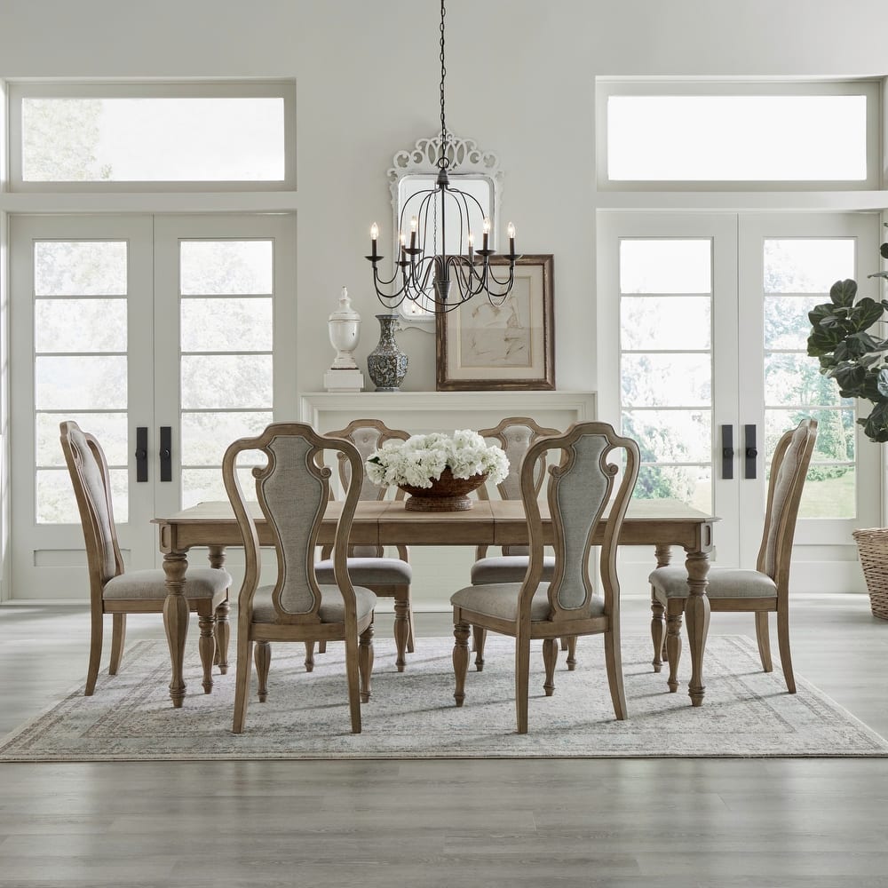 Magnolia Manor Weathered Bisque 7 Piece Rectangular Table Set