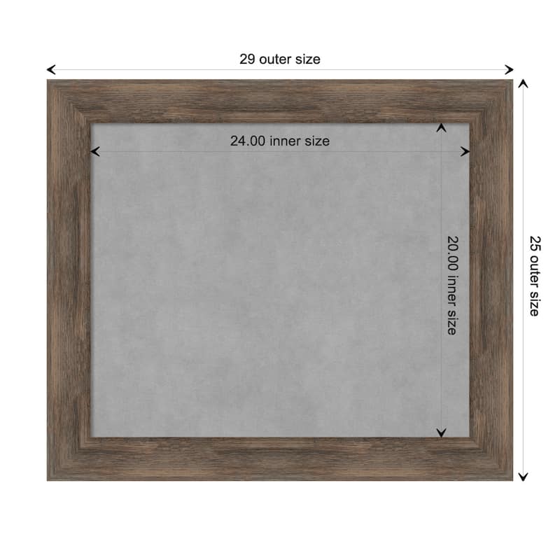 Amanti Art Hardwood Mocha Framed Magnetic Board - Board Size 24x20