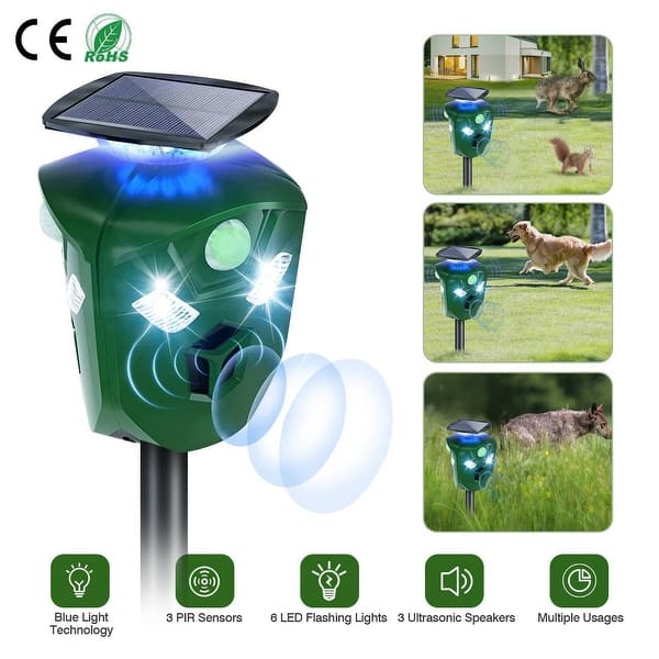 Ultrasonics Solar Animal Repeller Outdoor Dog Cat Rat