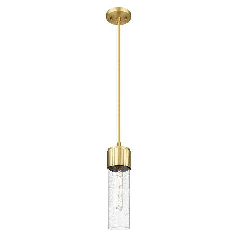 Innovations Lighting Downtown Urban - Bolivar - 1 Light 5 inch" Cord Hung Pendant with 12" Shade - Brushed Brass/Seedy Shade