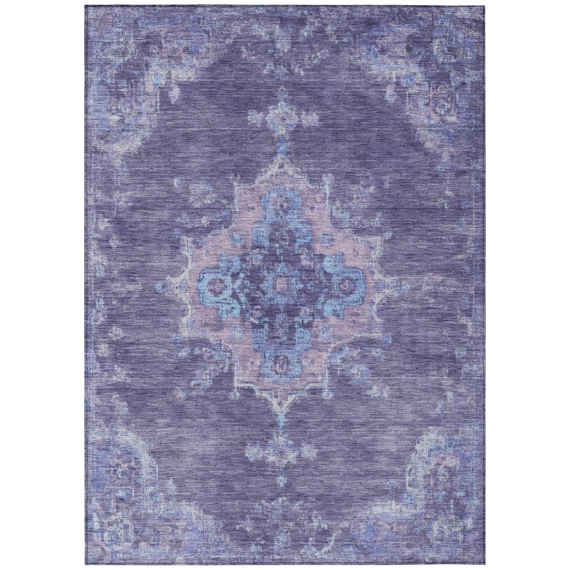 Machine Washable Indoor/ Outdoor Traditional Tabriz Chantille Rug