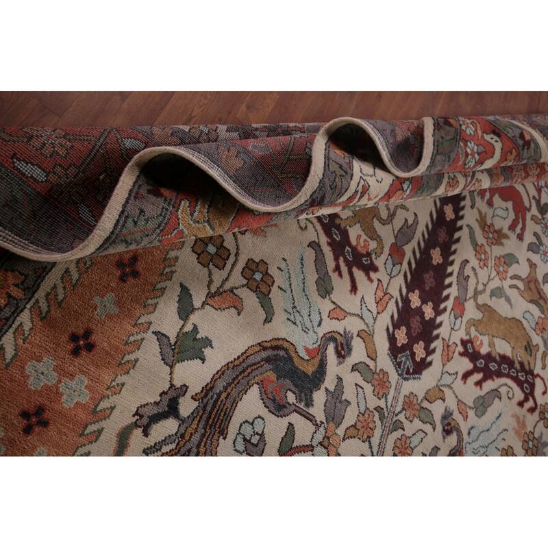 Animal Pictorial Ziegler Indian Large Area Rug Handmade Wool Carpet - 10'0"x 13'10"