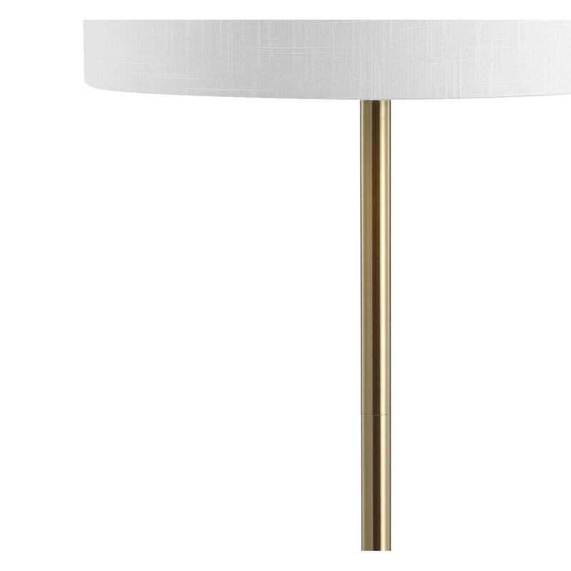 Trisha 59" Metal/Glass LED Side Table and Floor Lamp, Brass by JONATHAN Y - Brass Gold - 59" H x 18" W x 18" D