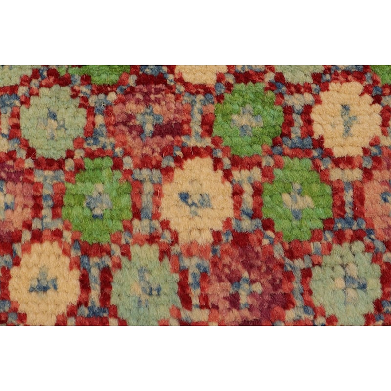 Shabby Chic Balochi Bravo Red/Beige Hand Knotted Wool Rug - 4'0'' x 5'11''