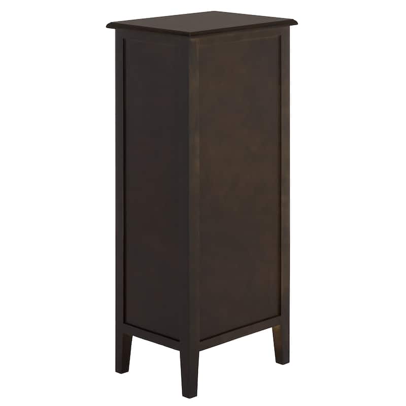 SAFAVIEH Hermine Distressed Black 4-Drawer Storage Side Table - 15" x 11.8" x 35.8" - 15"W x 12"D x 36"H