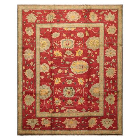 Hand Knotted Authentic Tufenkian Ruby Red Wool Oriental Area Rug(8x10) - 8' x 10'